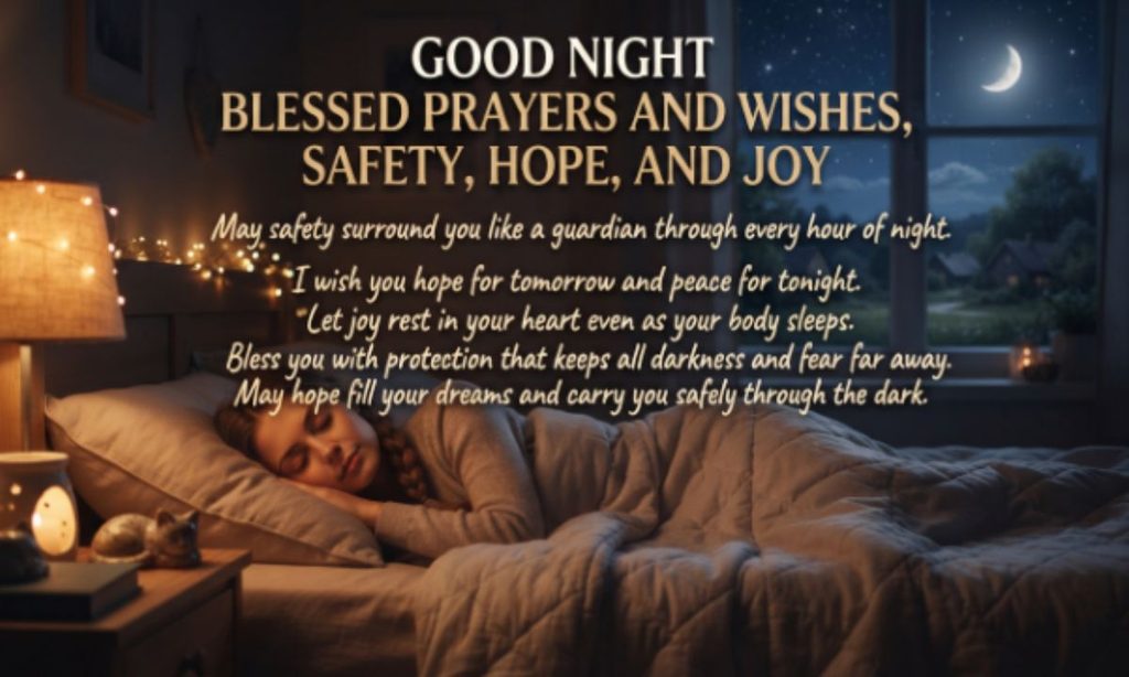 Good Night Blessed Prayers and Wishes, Safety, Hope, and Joy