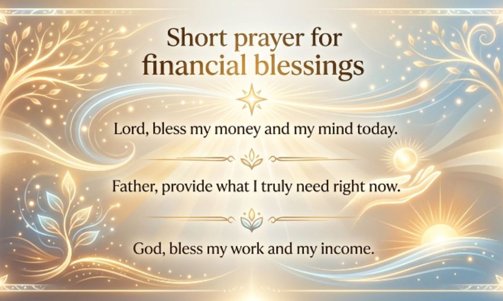 Short prayer for financial blessings