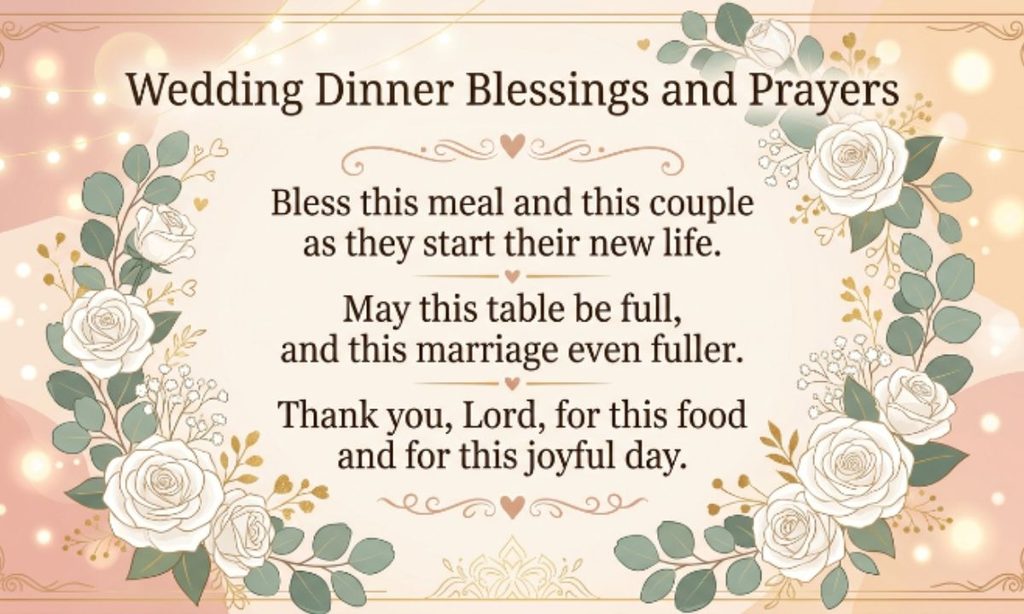 Wedding Dinner Blessings and Prayers