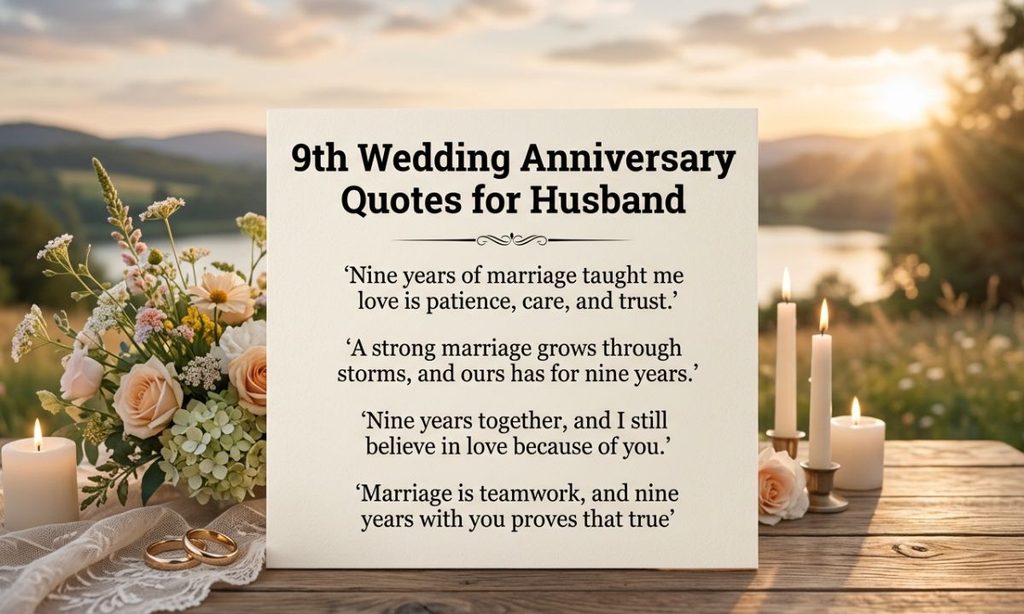 9th Wedding Anniversary Quotes for Husband