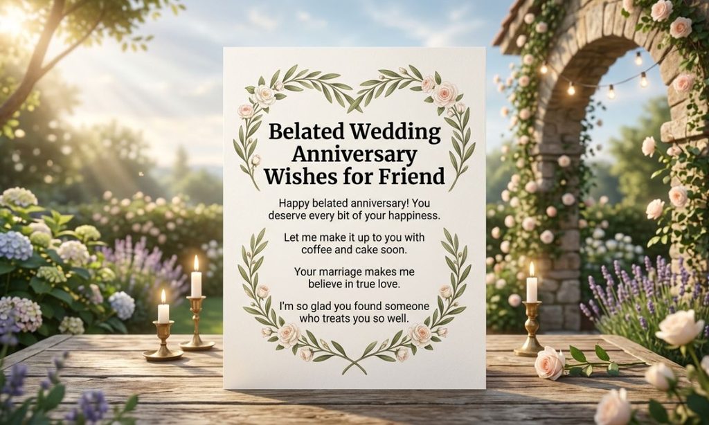 Belated Wedding Anniversary Wishes for Friend