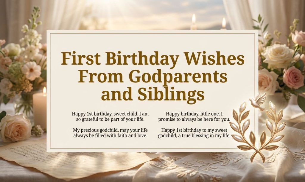 First Birthday Wishes From Godparents and Siblings
