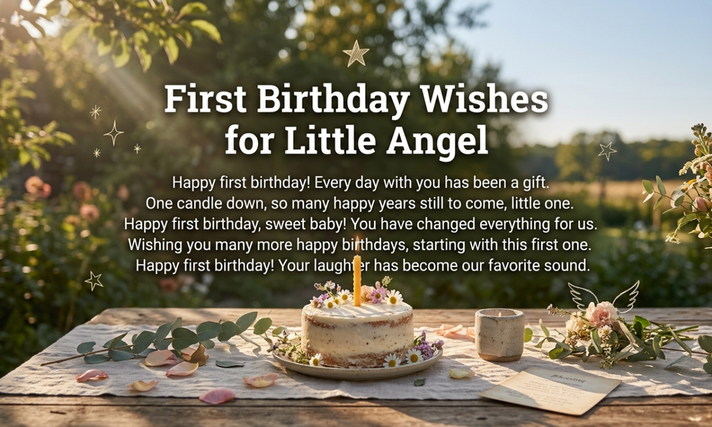 First Birthday Wishes for Little Angel