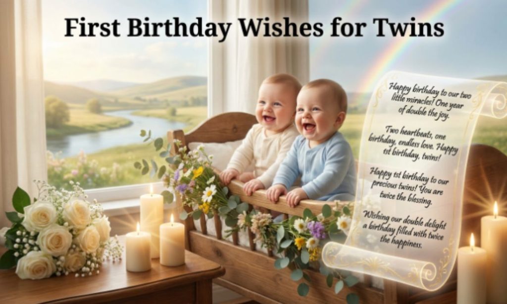 First Birthday Wishes for Twins