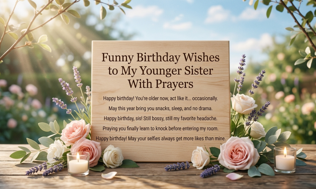 Funny Birthday Wishes to My Younger Sister With Prayers