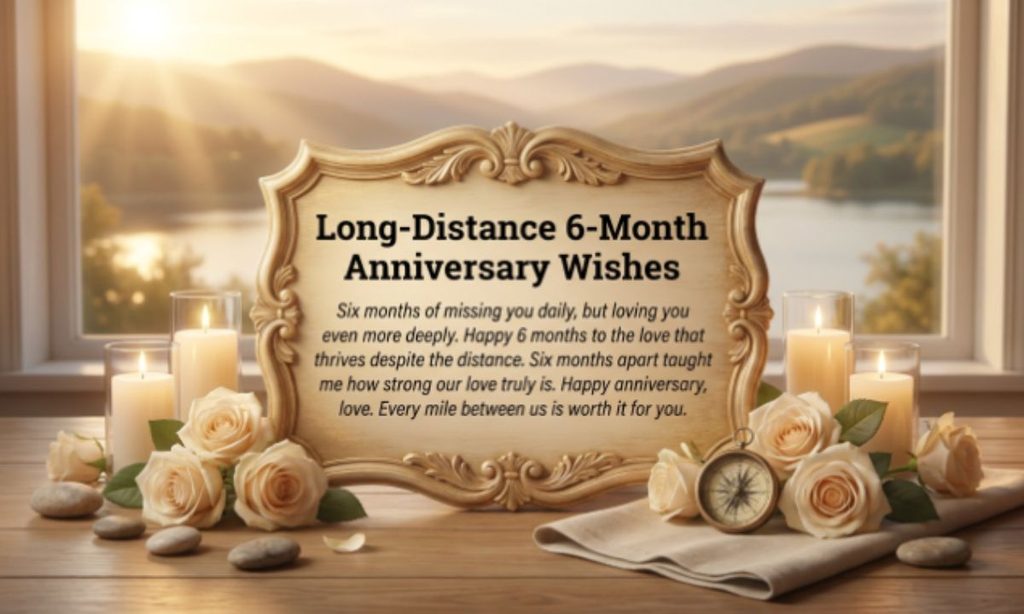 Long-Distance 6-Month Anniversary Wishes
