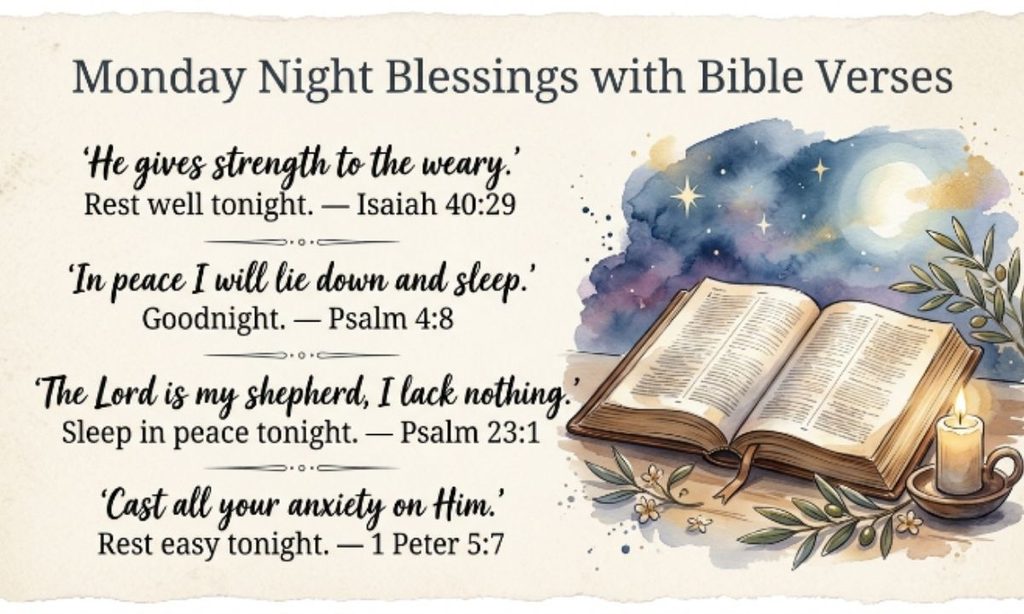 Monday Night Blessings with Bible Verses