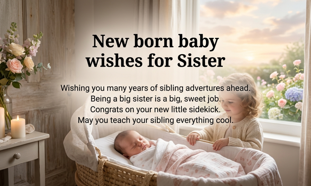 New born baby wishes for Sister