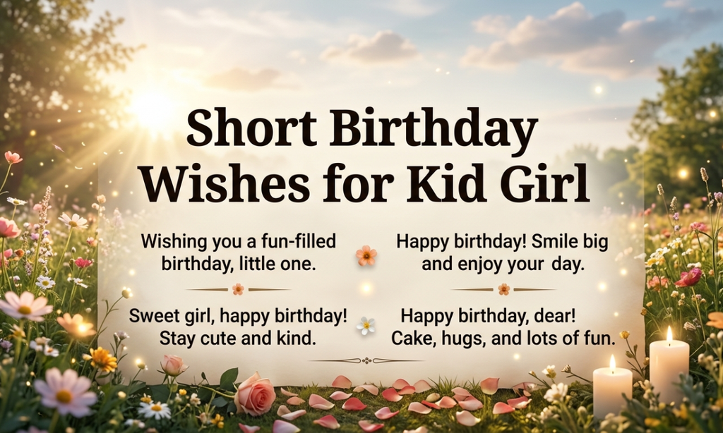 Short Birthday Wishes for Kid Girl