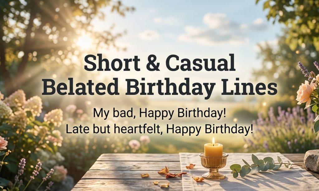 Short & Casual Belated Birthday Lines