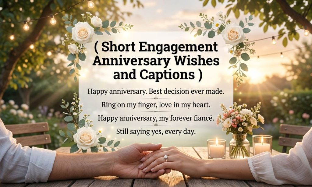 Short Engagement Anniversary Wishes and Captions