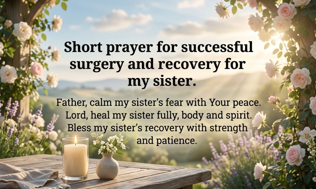 Short prayer for successful surgery and recovery for my sister