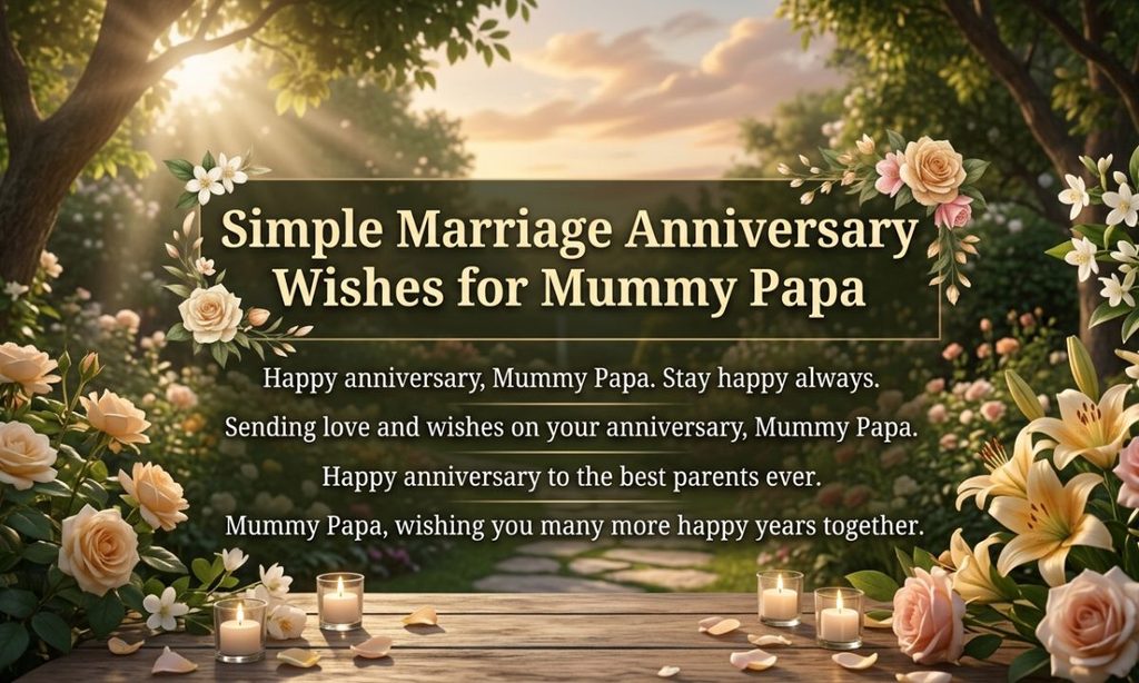 Simple Marriage Anniversary Wishes for Mummy Papa