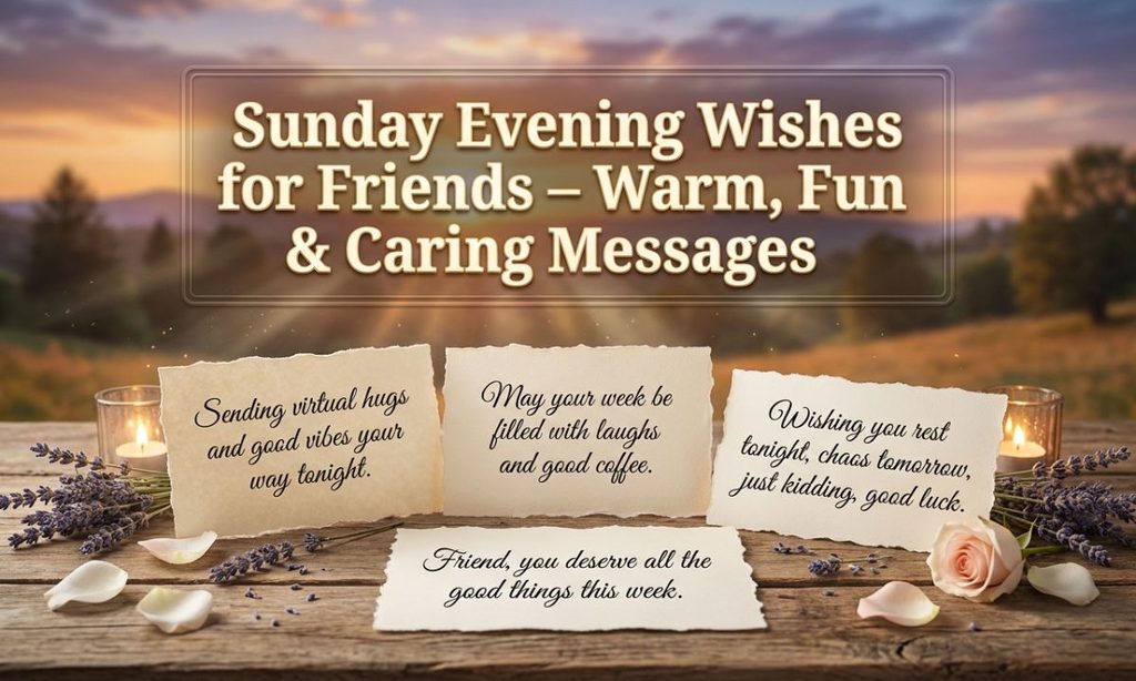 Sunday Evening Wishes for Friends – Warm, Fun & Caring Messages