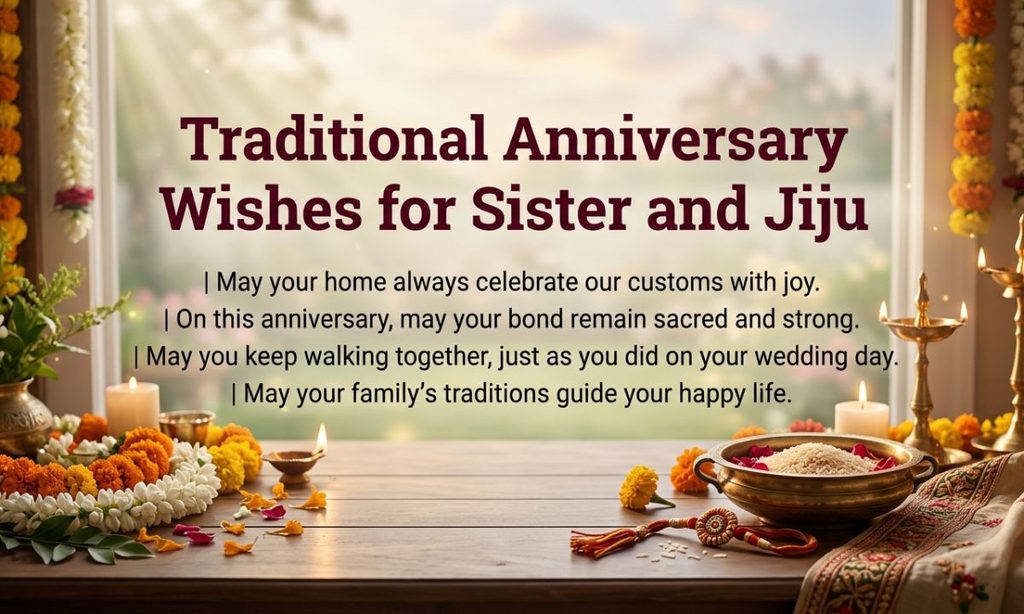 Traditional Anniversary Wishes for Sister and Jiju