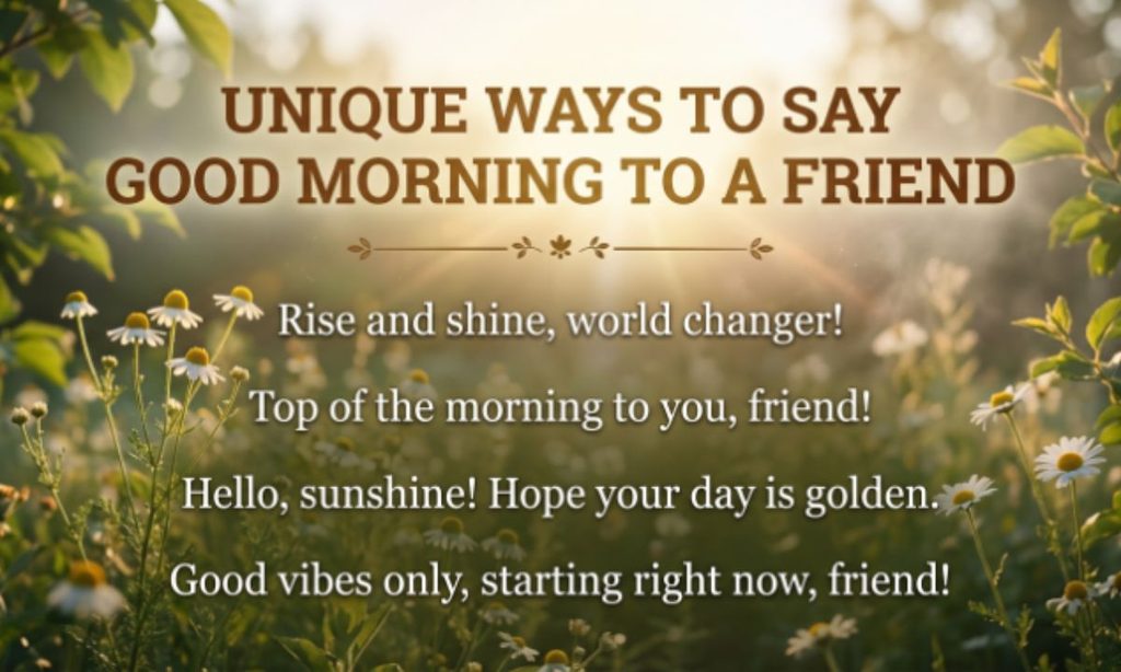 Unique Ways to Say Good Morning to a Friend
