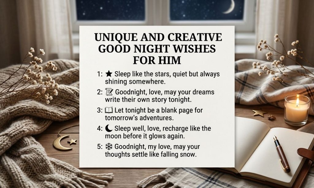 Unique and Creative Good Night Wishes for Him