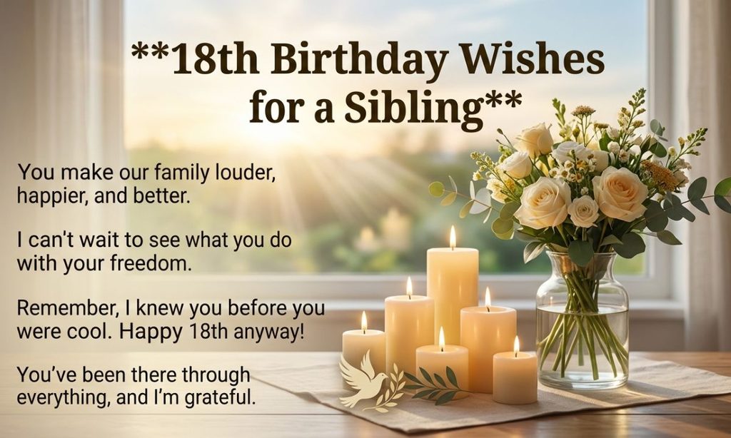 18th Birthday Wishes for a Sibling
