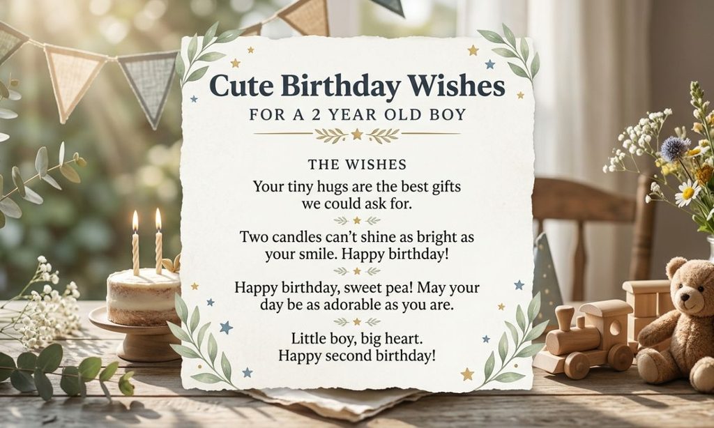 Cute Birthday Wishes for a 2 Year Old Boy