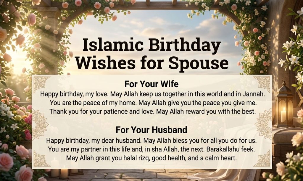 Islamic Birthday Wishes for Spouse