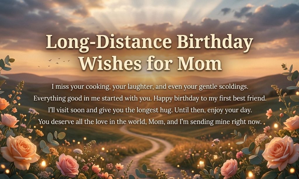 Long-Distance Birthday Wishes for Mom