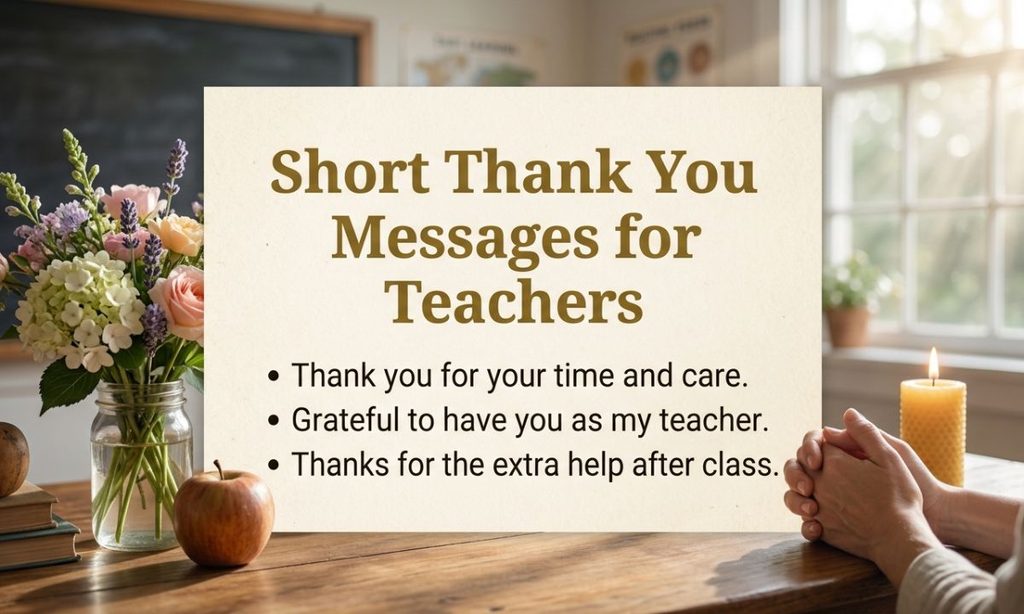 Short Thank You Messages for Teachers