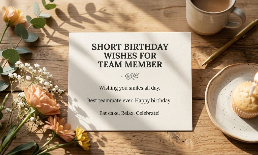 Short birthday wishes for team member