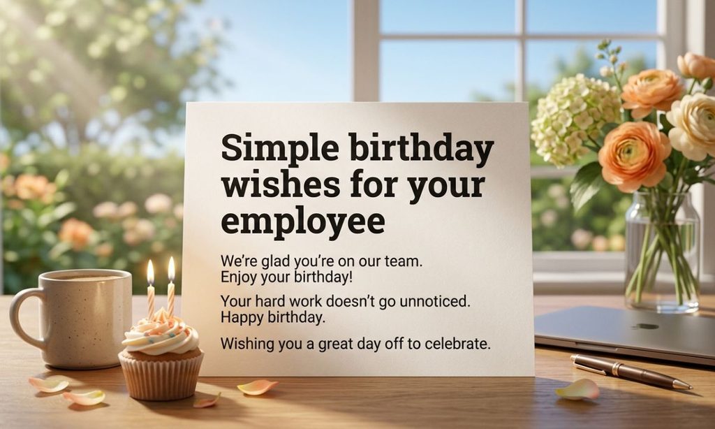 Simple birthday wishes for your employee