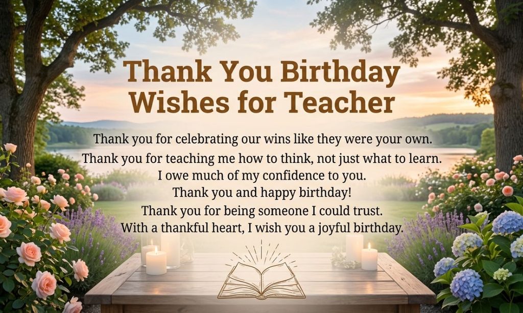 Thank You Birthday Wishes for Teacher